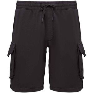 Native Spirit Mens French Terry Washed Cargo Shorts / Washed Black